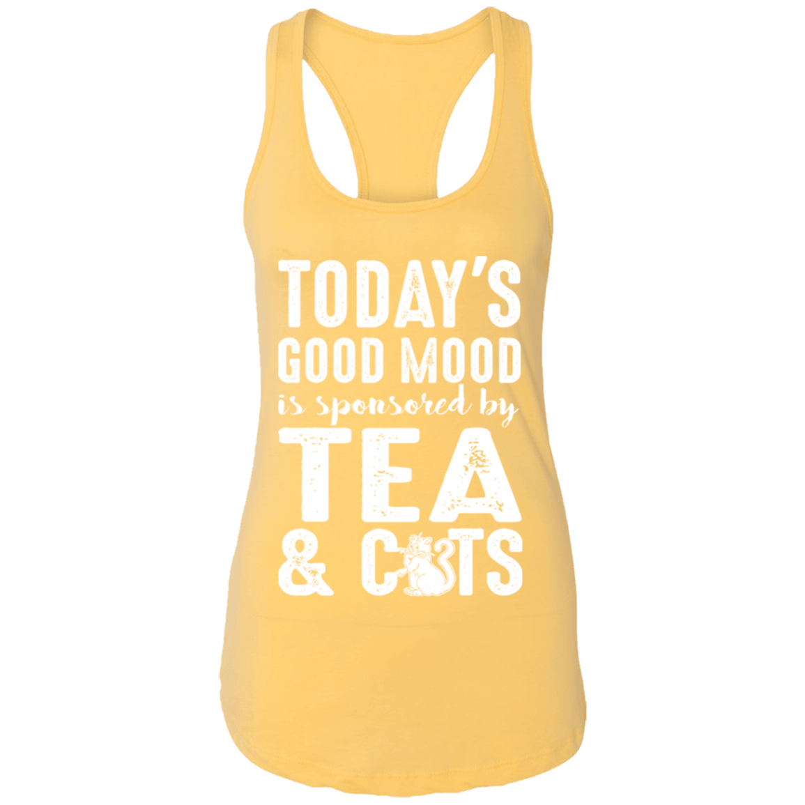 Today's Good Mood Tea & Cats - Ladies Racer Back Tank.