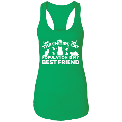 The Entire Cat Population - Ladies Racer Back Tank.