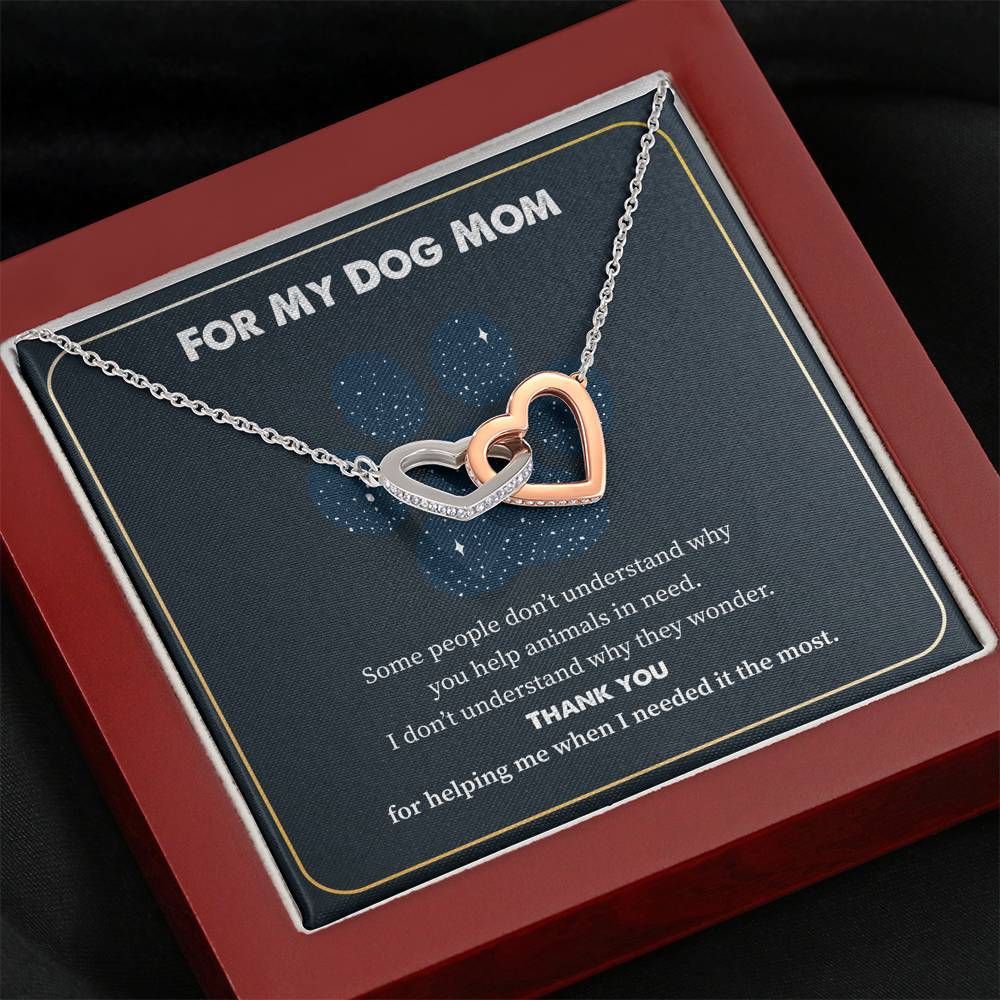 Thank You For Helping Me - Interlocking Hearts Necklace.