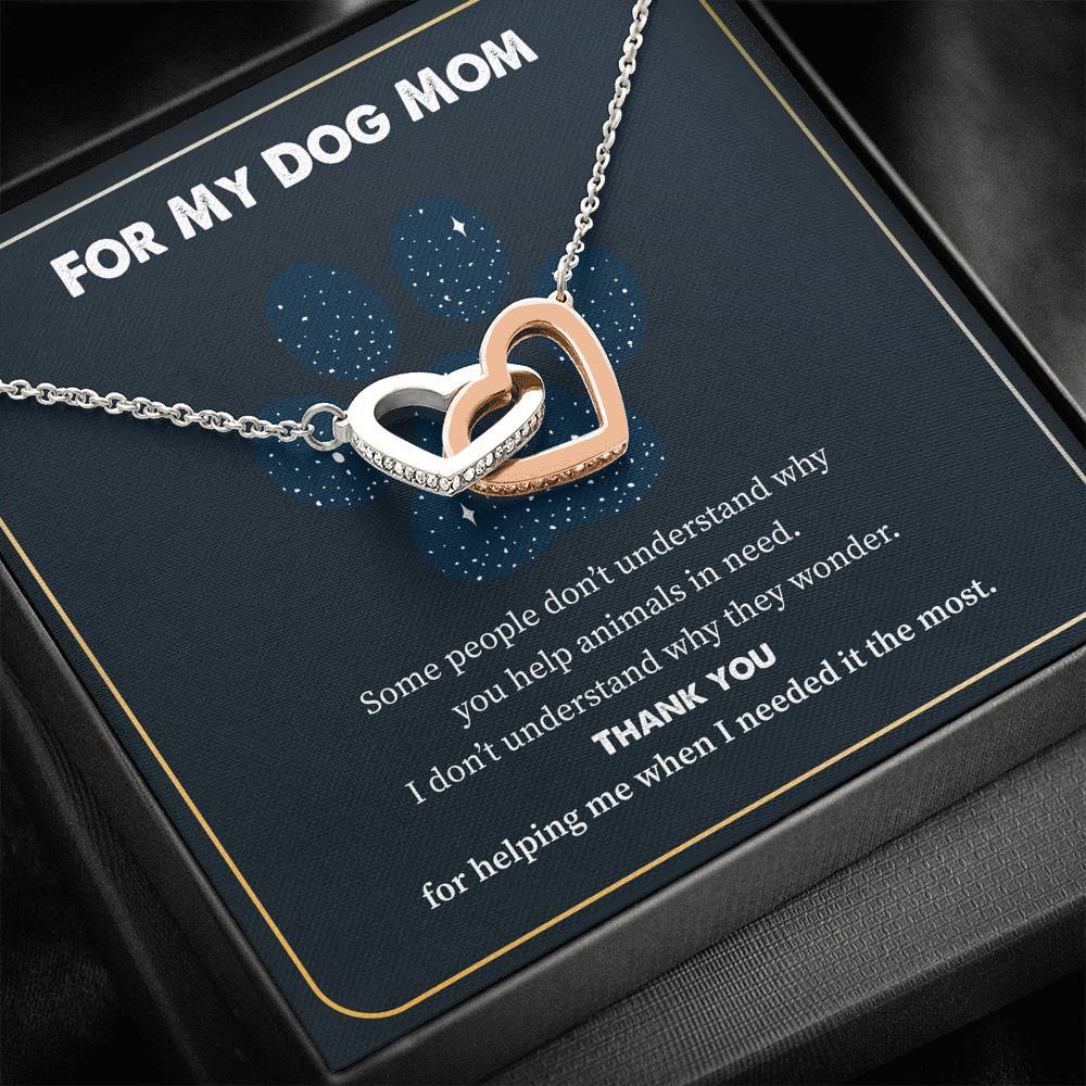 Thank You For Helping Me - Interlocking Hearts Necklace.