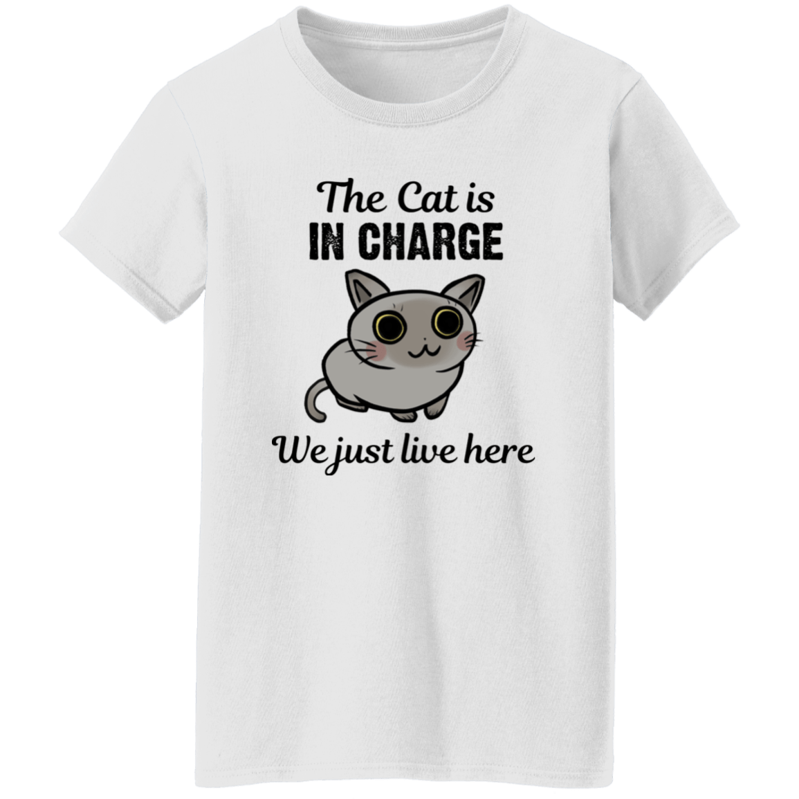 The Cat is in Charge - Ladies T-Shirt.