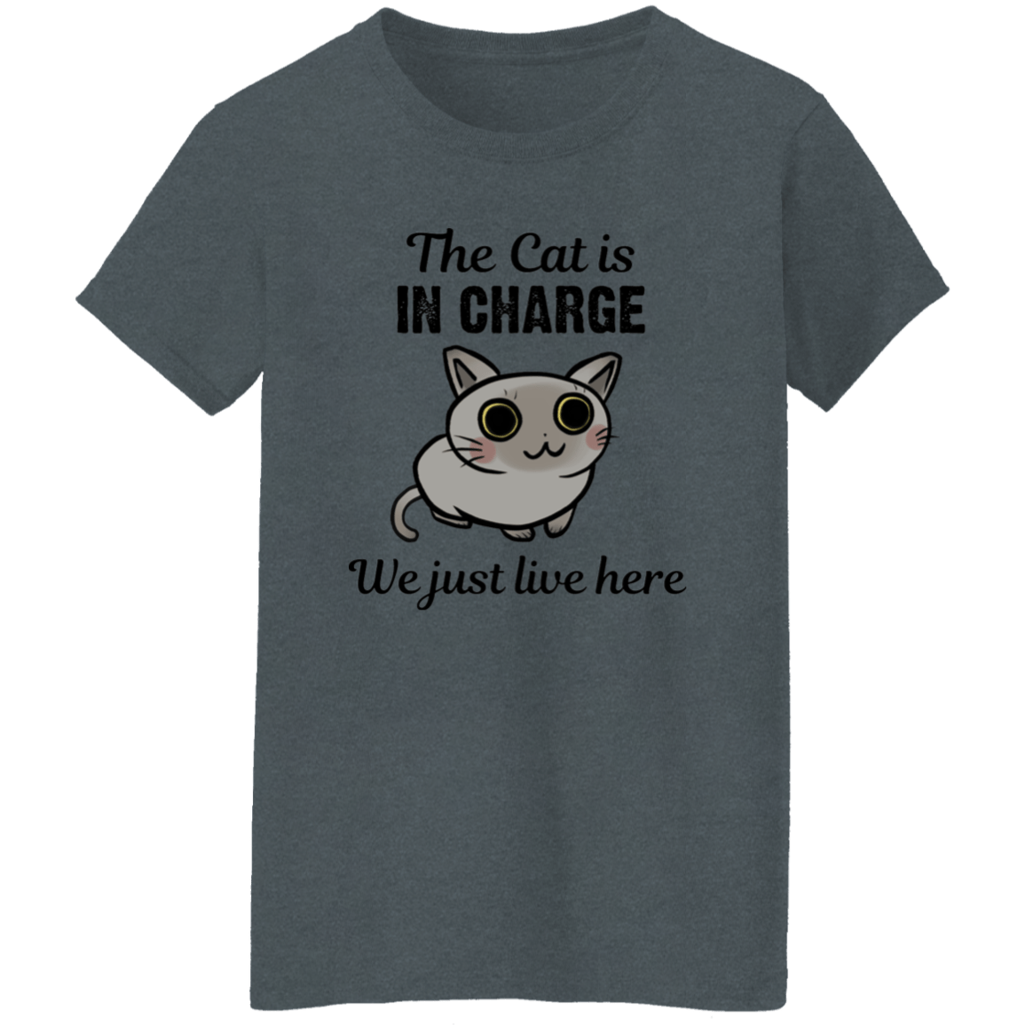 The Cat is in Charge - Ladies T-Shirt.