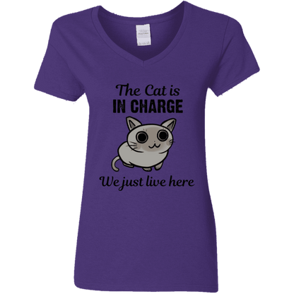 The Cat is in Charge -  Ladies V-Neck.
