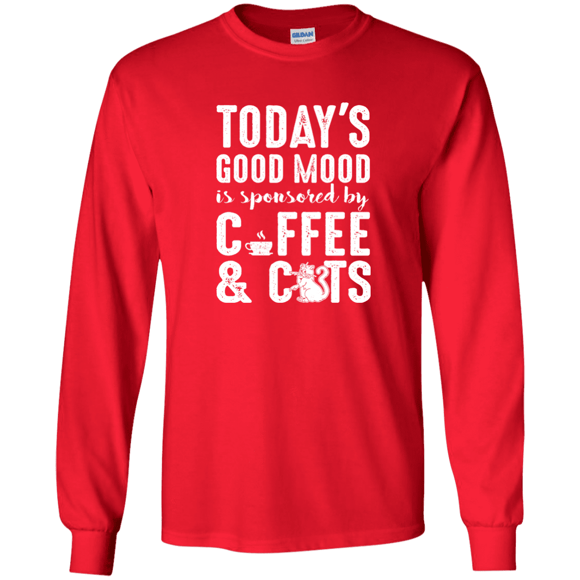 Today's Good Mood Coffee & Cats - Long Sleeve T Shirt.