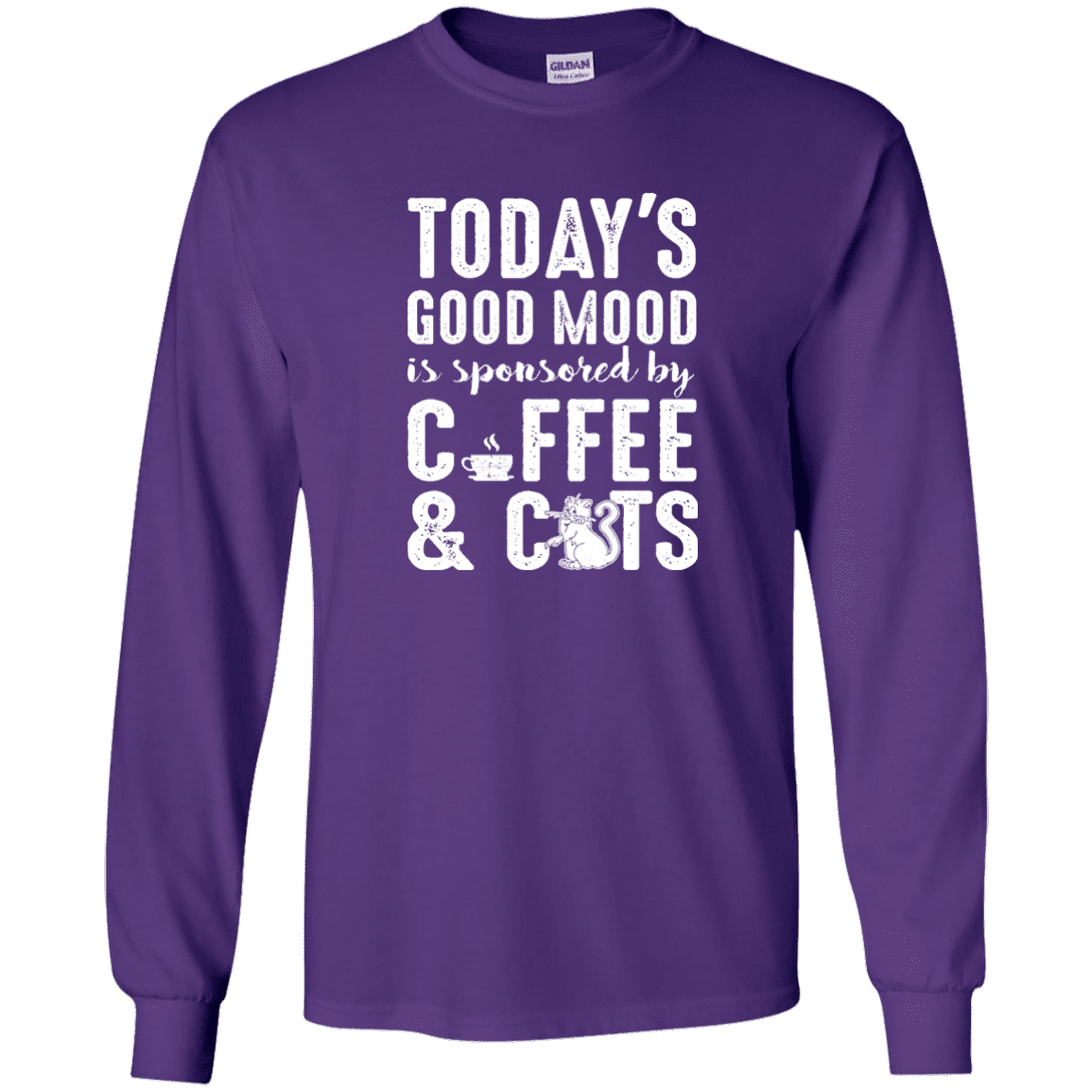 Today's Good Mood Coffee & Cats - Long Sleeve T Shirt.