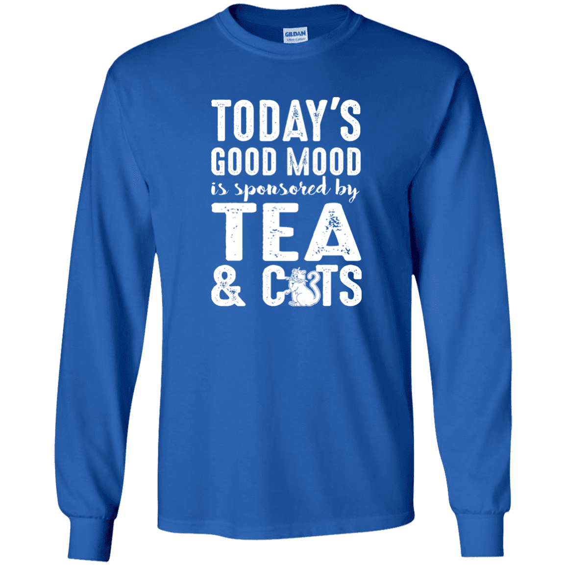 Today's Good Mood Tea & Cats - Long Sleeve T Shirt.
