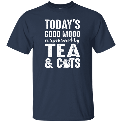 Today's Good Mood Tea & Cats - T Shirt.
