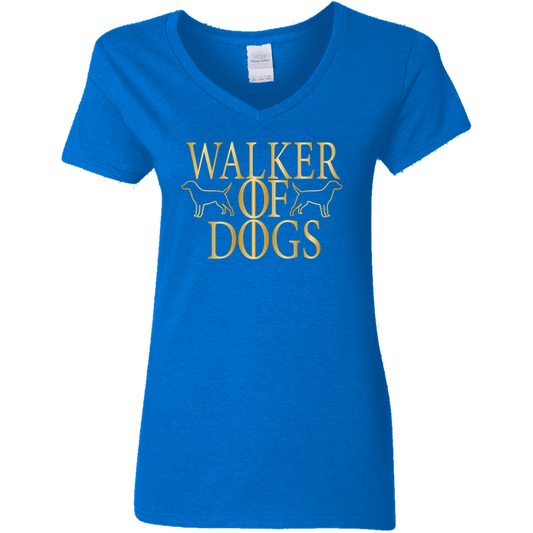 Walker Of Dogs - Ladies V Neck.