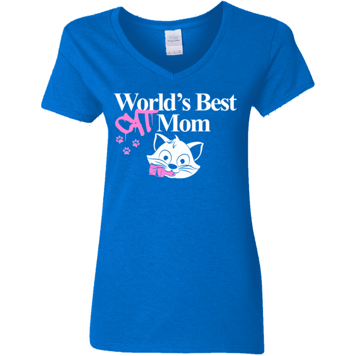 World's Best Cat Mom - Ladies V Neck.