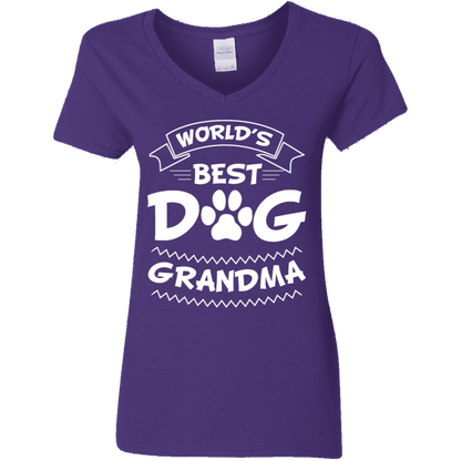 World's Best Dog Grandma - Ladies V Neck.