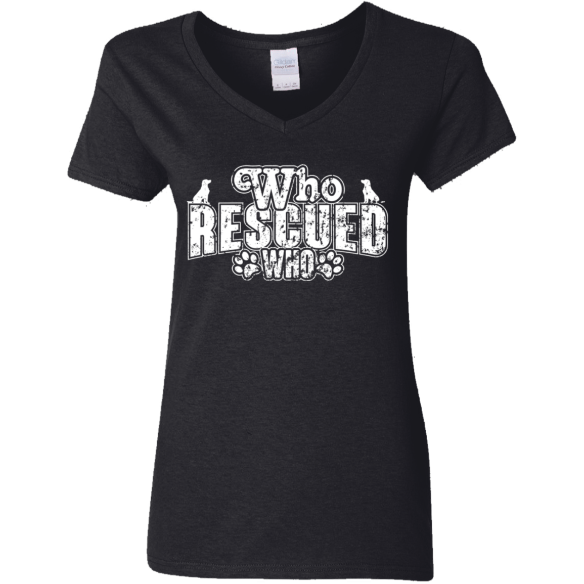 Who Rescued Who  - Ladies V Neck.