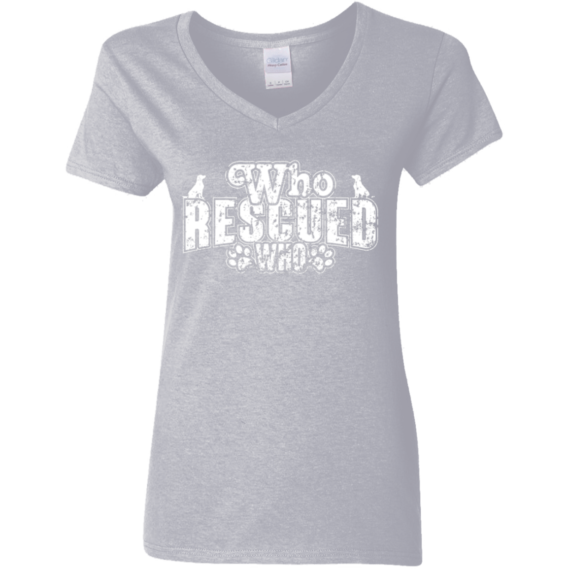 Who Rescued Who  - Ladies V Neck.